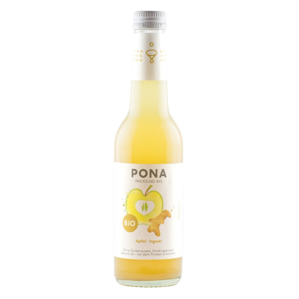 NAPÓJ MUSUJĄCY JABŁKO - IMBIR BEZ DODATKU CUKRÓW BIO 330 ml - PONA