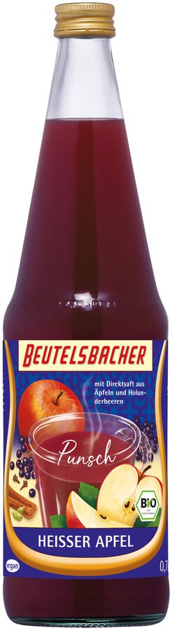 GRZANIEC BEZALKOHOLOWY JABŁKO - CZARNY BEZ  BIO 700 ml - BEUTELSBACHER (PRODUKT SEZONOWY)