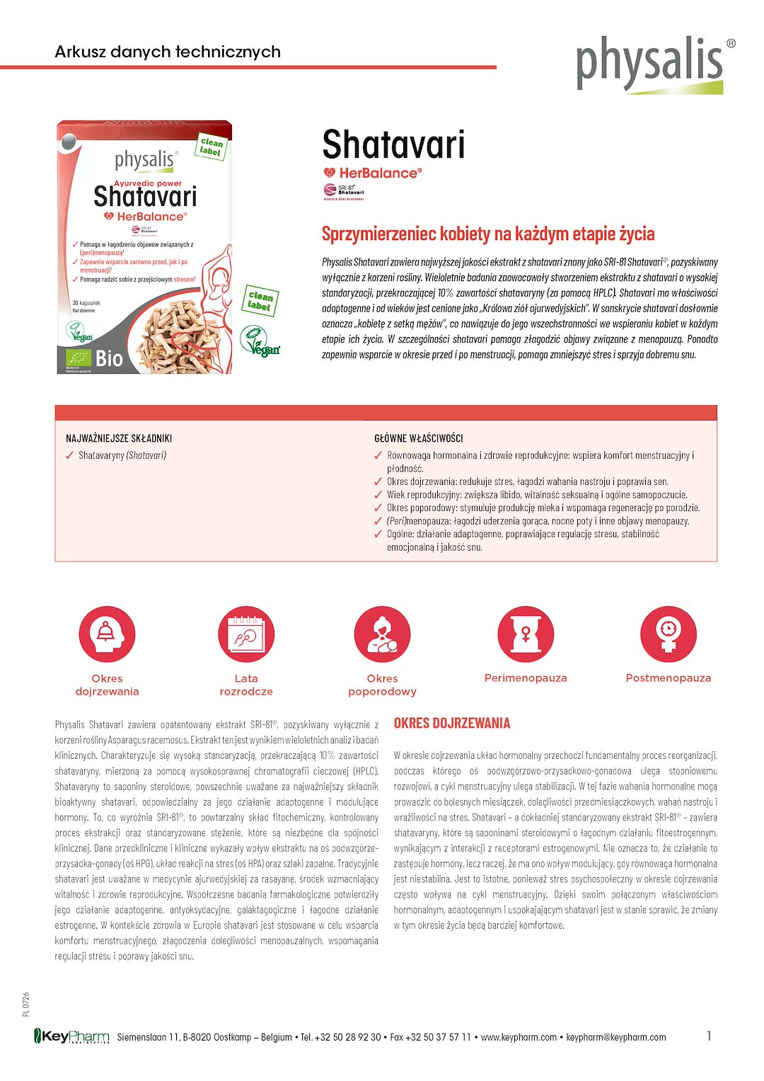 SHATAVARI BIO 30 KAPSUŁEK - PHYSALIS (HERBALANCE) - obrazek 2