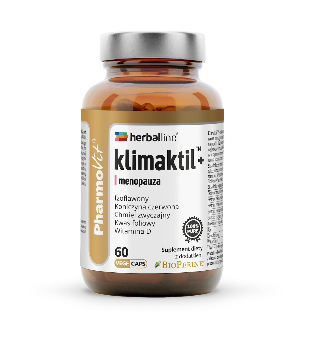 KAPSUŁKI NA MENOPAUZĘ (KLIMAKTIL) BEZGLUTENOWE 60 szt. - PHARMOVIT (HERBALLINE)