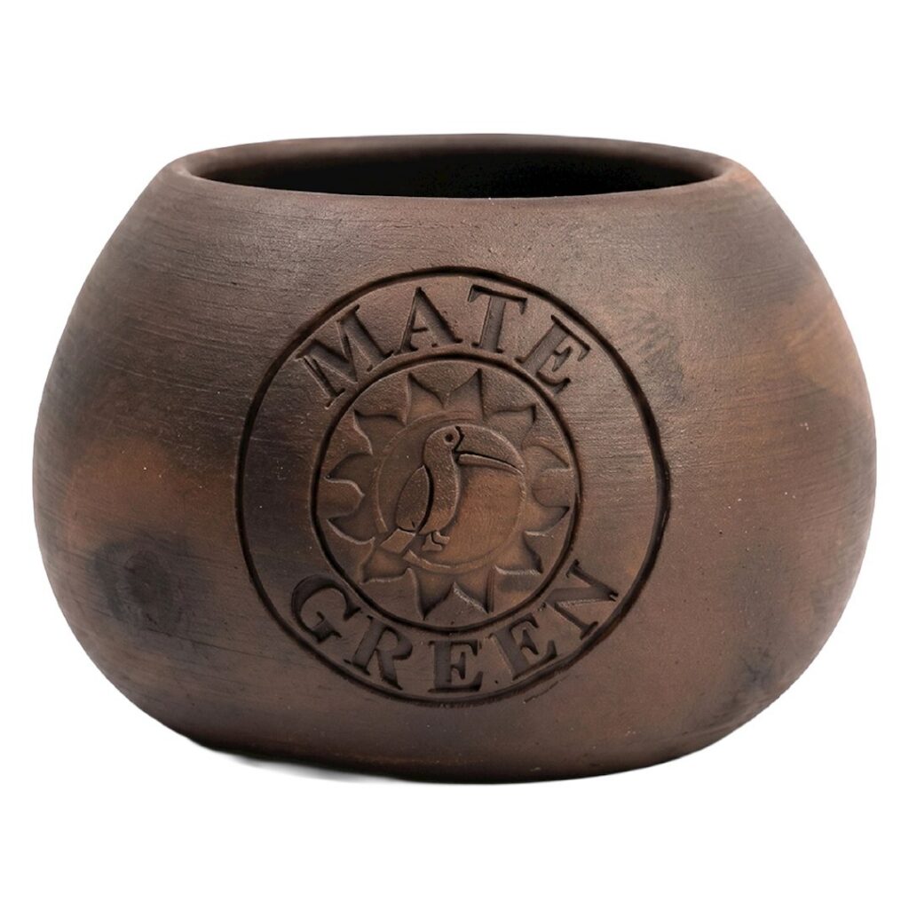 MATERO Z CERAMIKI MLEKOWANEJ HAND MADE - YERBA MATE GREEN