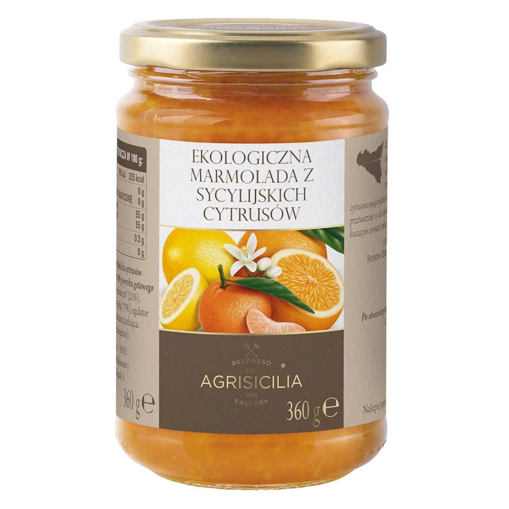 MARMOLADA Z CYTRUSÓW SYCYLIJSKICH BIO 360 g - AGRISICILIA