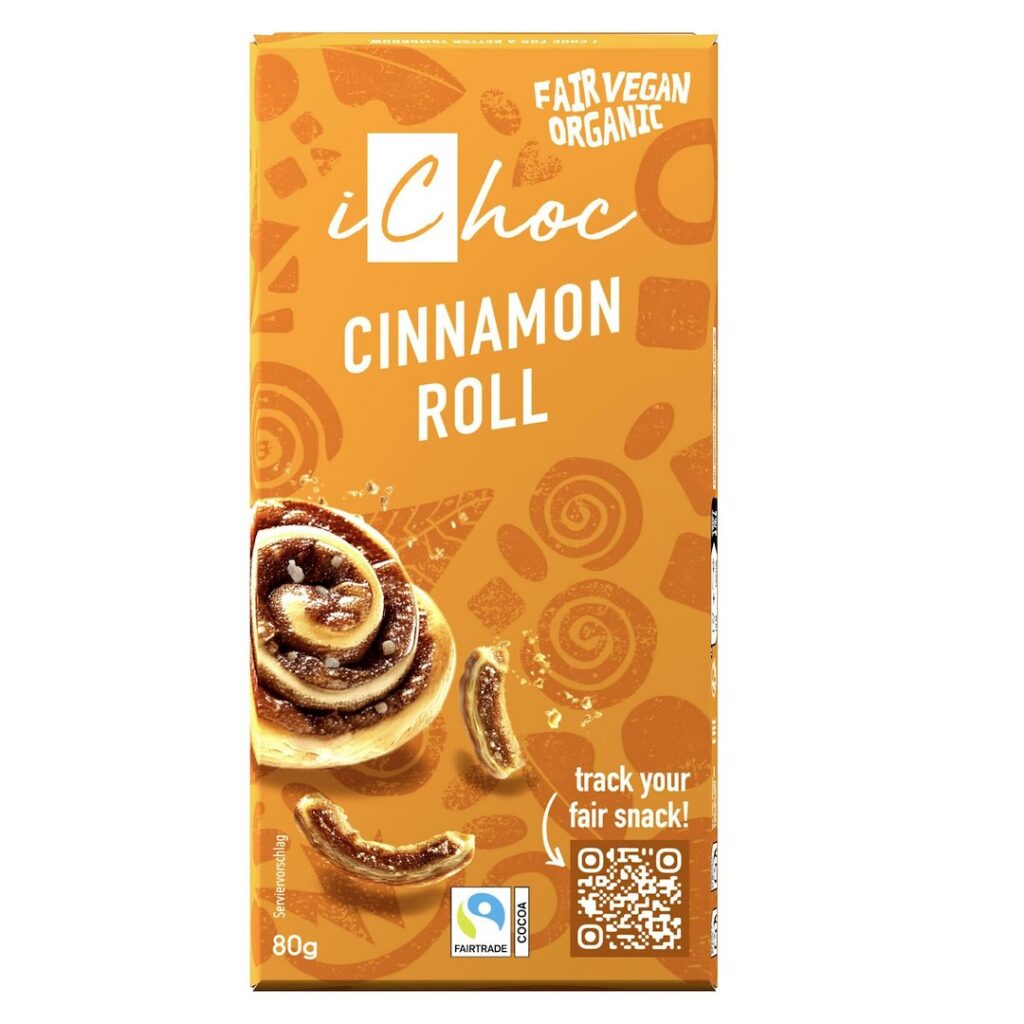 TABLICZKA KAKAOWA Z CYNAMONEM I KAWAŁKAMI WAFLI FAIR TRADE BIO 80 g - ICHOC (VIVANI)(PRODUKT SEZONOWY)