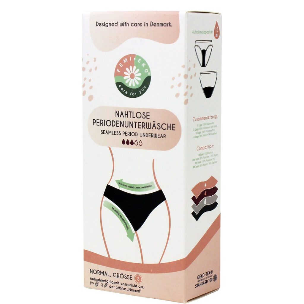 MAJTKI MENSTRUACYJNE BEZSZWOWE ROZMIAR S - FEMI.EKO