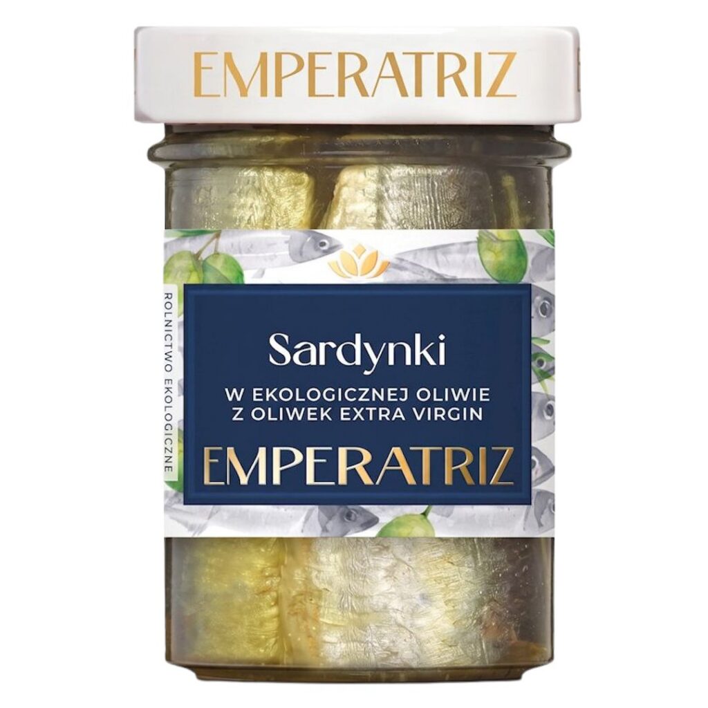 SARDYNKI EUROPEJSKIE W BIO OLIWIE Z OLIWEK EXTRA VIRGIN 180 g (SŁOIK) - EMPERATRIZ