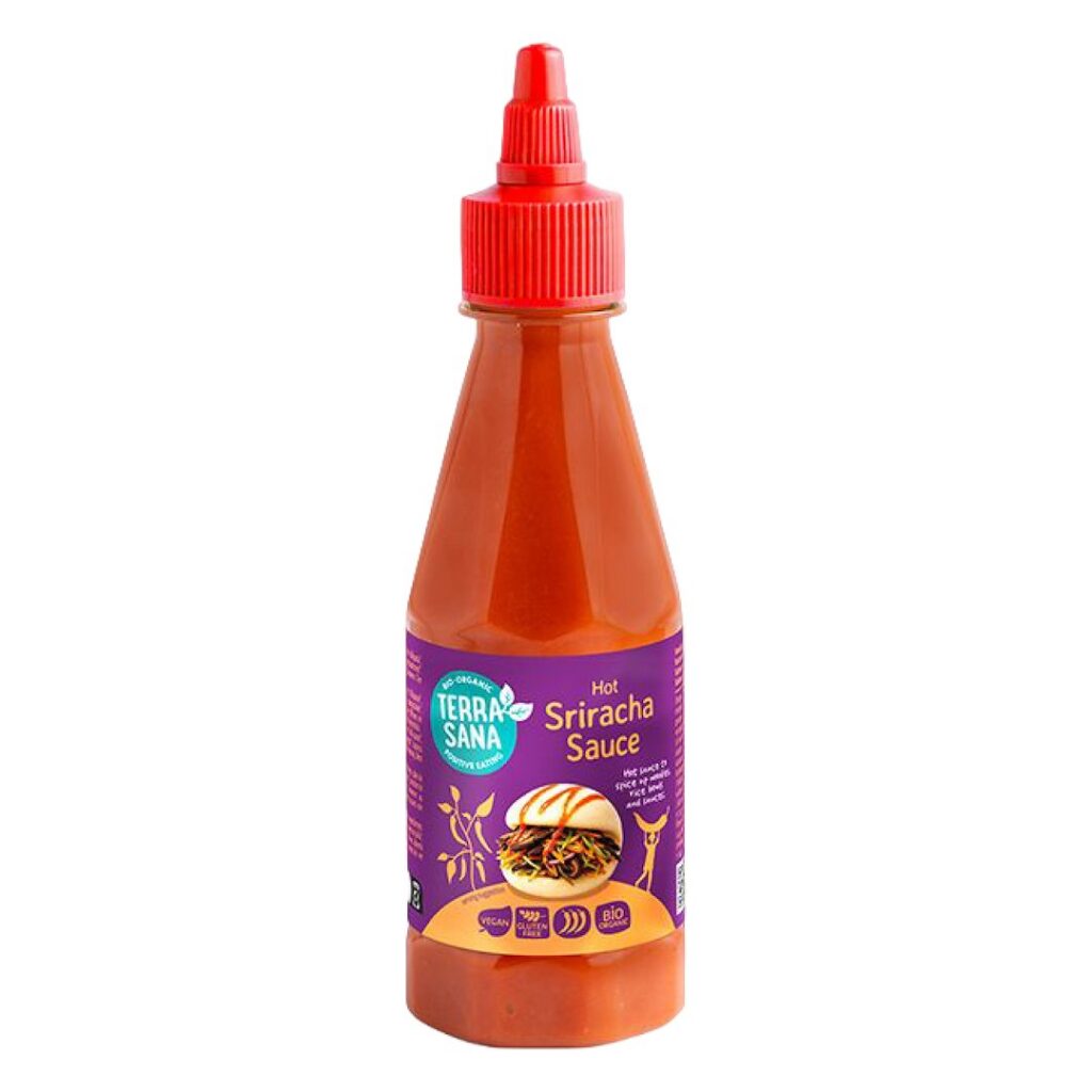SOS Z OSTREJ PAPRYKI CHILI SRIRACHA BEZGLUTENOWY BIO 250 g - TERRASANA